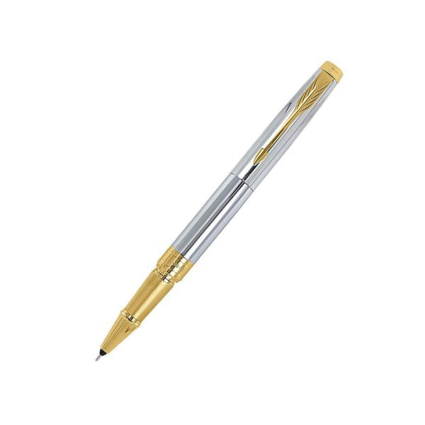 Parker Aster Shiny Chrome GT Rollerball Pen with Card Holder