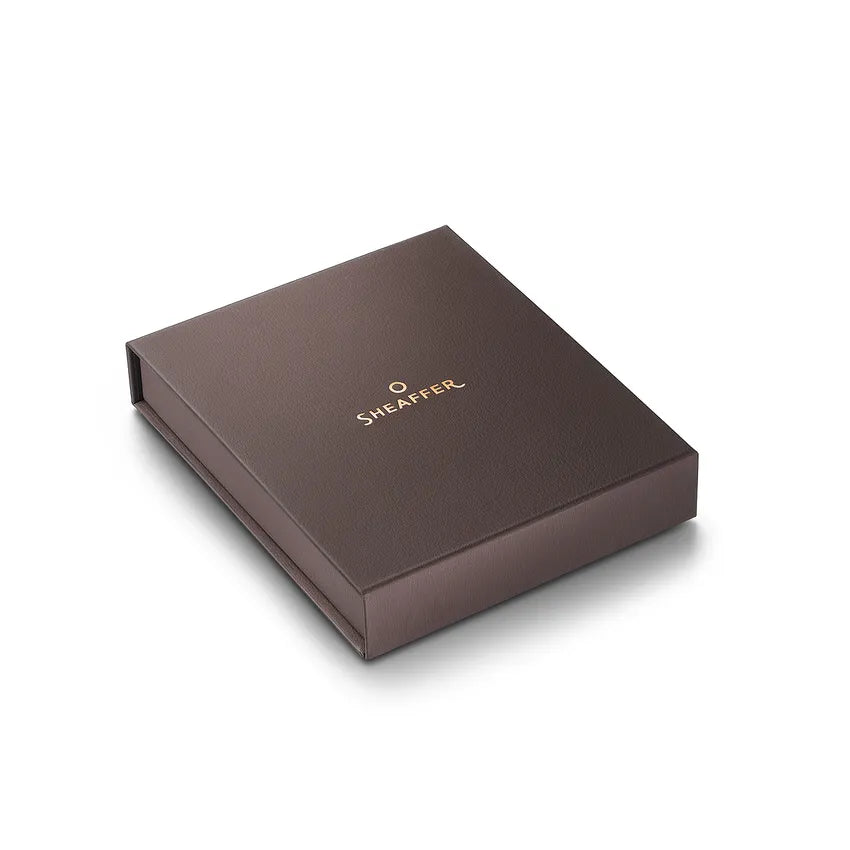 Sheaffer VFM Gift Set 9428 Coffee Edition Ballpoint Pen with Regal Brown PVD Trims and Small Notebook - Matt Brown