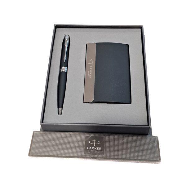 Parker Aster Matte Black CT Ball Pen with Card Holder