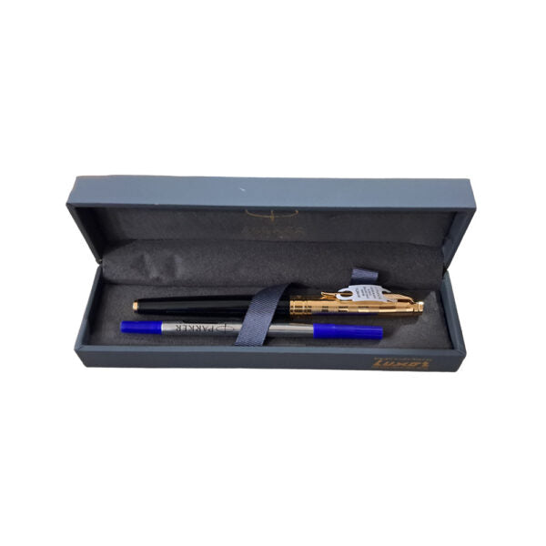 Parker Aster Black & Gold Deluxe Gold Trim Rollerball Pen