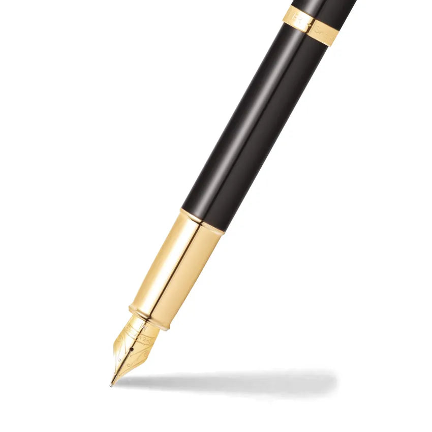 Sheaffer 9322 Gift 100 Fountain Pen (Medium) Glossy Black with Gold Trim