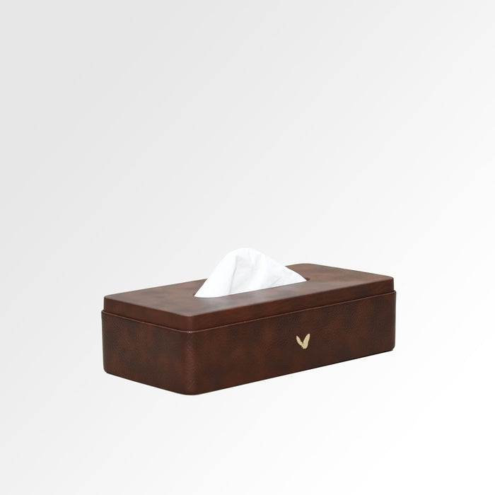 Unmet Desire Tissue Box Holder for Home and Office in Premium Faux Leather | Size: 9.5 x 4.5 x 2.5(H) Inches | Classic |Brown