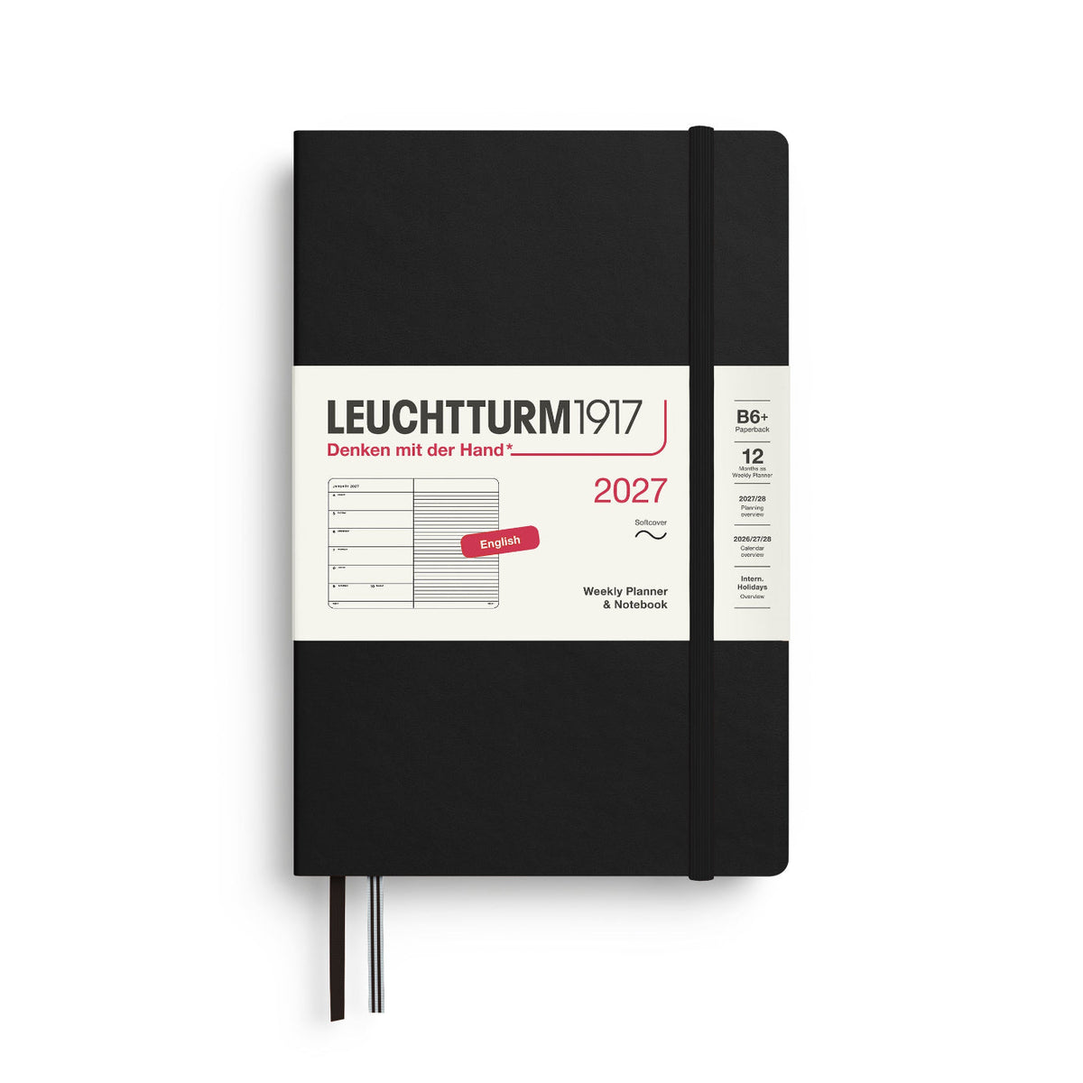 Leuchtturm1917 2027 Weekly Planner Softcover (B6+) - Black