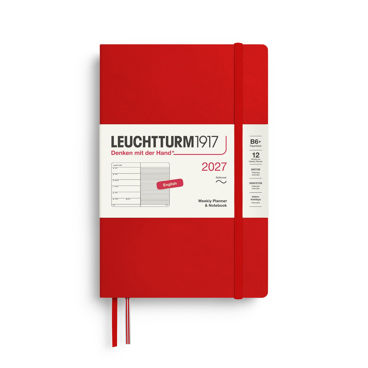 Leuchtturm1917 2027 Weekly Planner Softcover (B6+) - Cherry