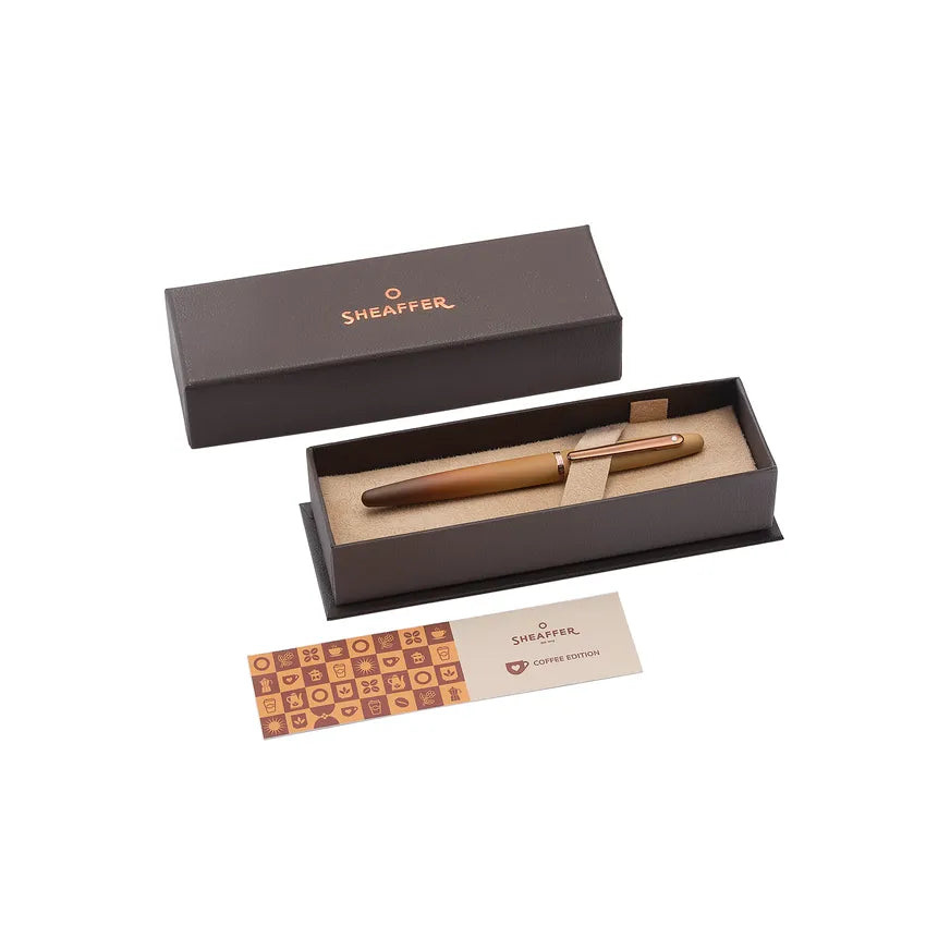 Sheaffer VFM 9428 Coffee Edition Matt Brown Fountain Pen with Regal Brown PVD Trims - Medium