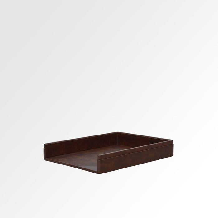 Unmet Desire A4 Paper Tray / Letter Tray | Faux Leather | Classic | Brown