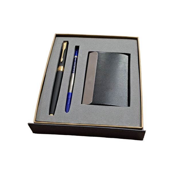 Parker Aster Matte Black GT Rollerball Pen with Card Holder