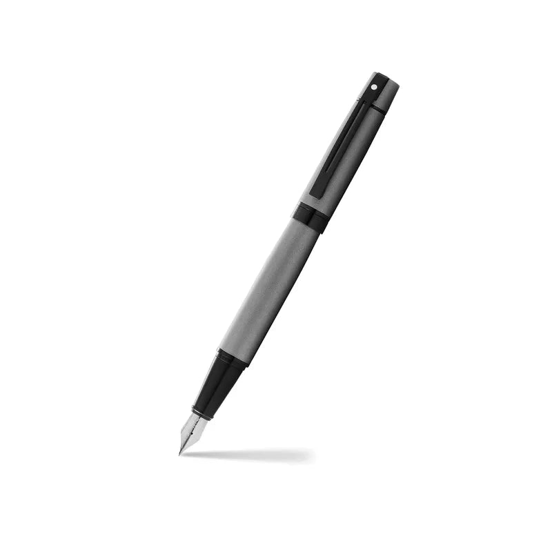Sheaffer Gift 300 Lacquer Matte Grey with Polished Black Trim Fountain Pen Medium Nib