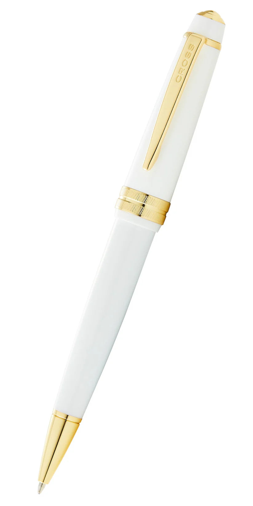 Cross AT0742-10 Bailey Light™ Polished White Resin and Gold Tone Ballpoint Pen