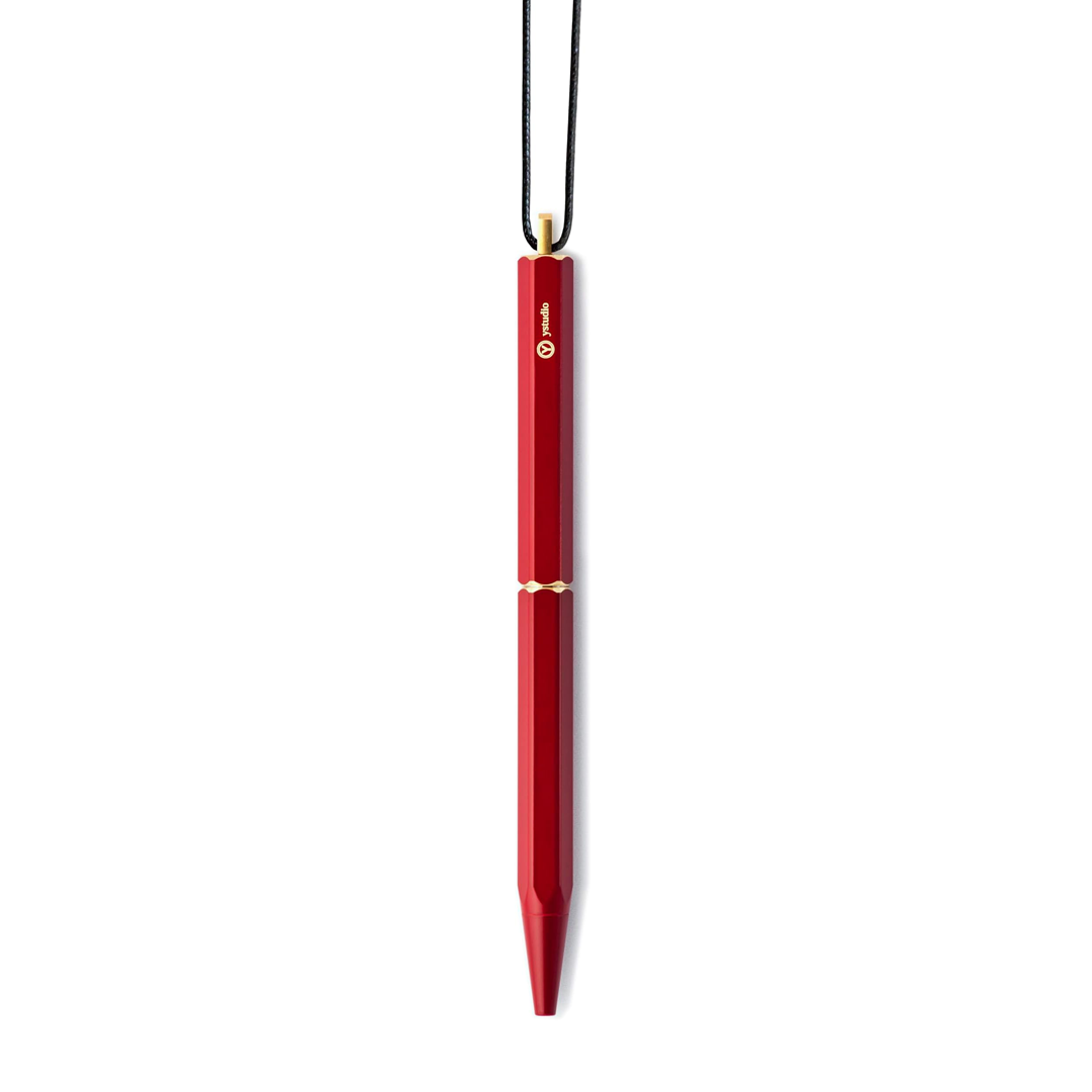 Ystudio Classic Revolve Portable Ballpoint Pen - Brass Red