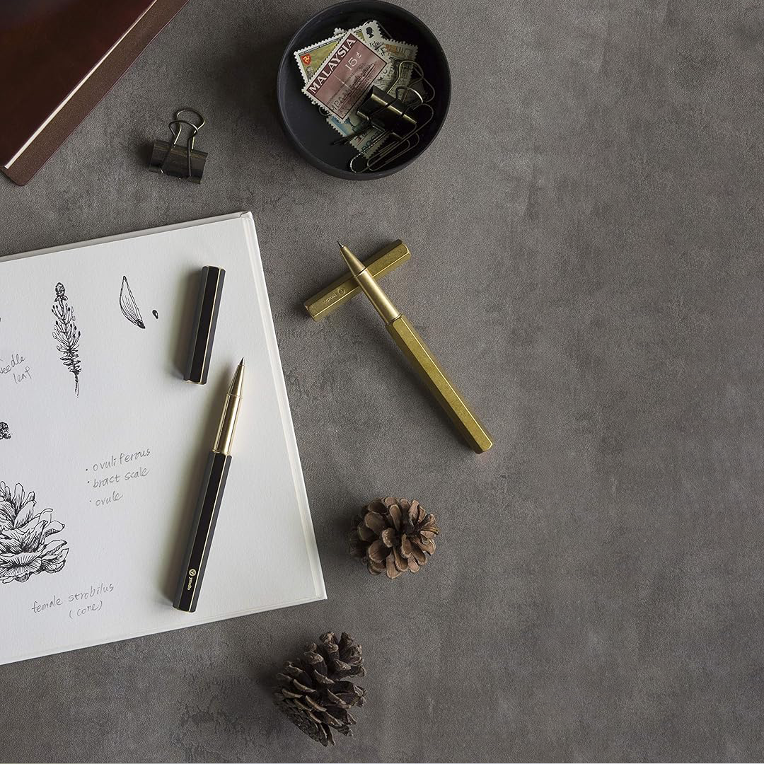 Ystudio Classic Revolve Rollerball Pen – Brass Gold