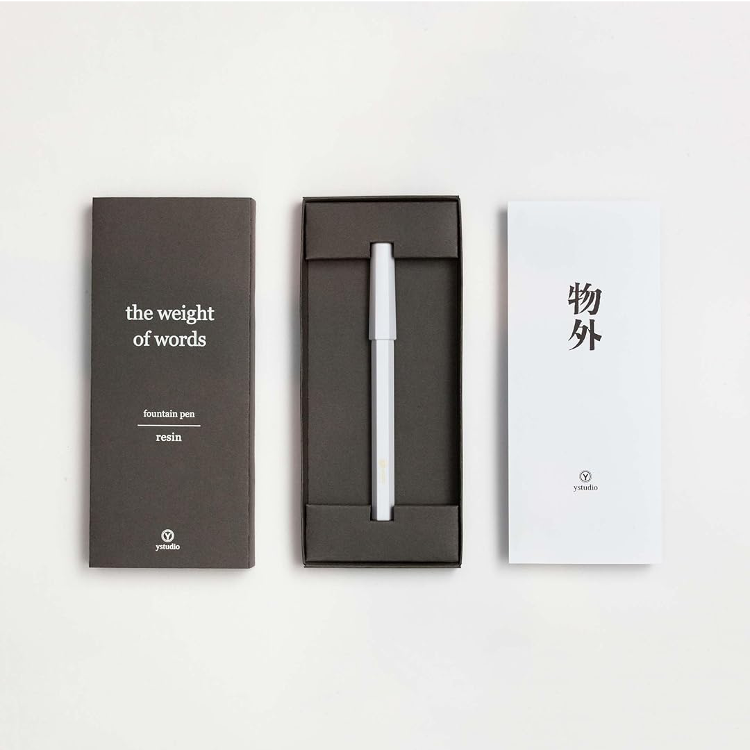 Ystudio Resin Series – Fountain Pen in White Colour | Medium Nib